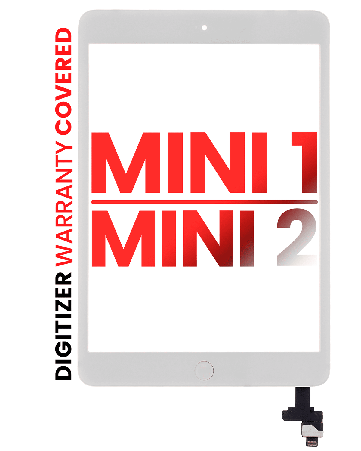 Digitizer With IC Chip & Home Button Pre-Installed For iPad Mini 1 / iPad Mini 2 (Aftermarket Pro: XO7) (White)