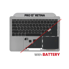 Top Case with Battery and Keyboard (ANSI US) For MacBook Pro 13" A1708 (2016) (Used OEM Pull: Grade B/C) (Space Gray)