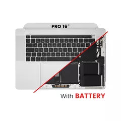 Top Case with Battery and Keyboard (ISO UK) For MacBook Pro 16" A2141 (2019) (OEM New) (Silver)
