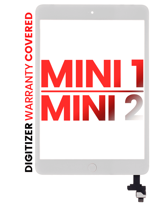 Digitizer With IC Chip & Home Button Pre-Installed For iPad Mini 1 / iPad Mini 2 (Aftermarket Pro: XO7) (White)