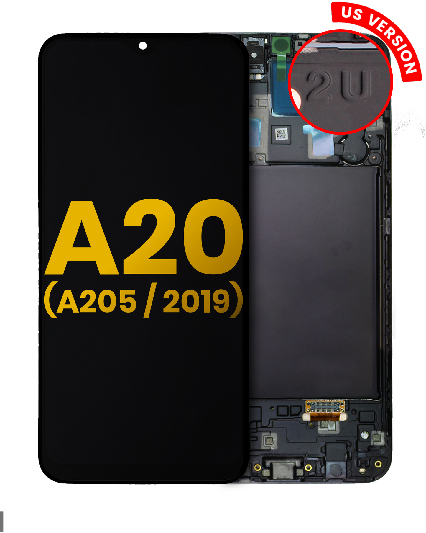OLED Assembly With Frame For Samsung Galaxy A20 (A205 / 2019) (U Version) (Refurbished) (All Colors)