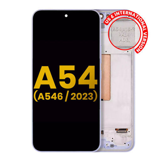 OLED Assembly With Frame For Samsung Galaxy A54 5G (A546 / 2023) (US & Internationa Versionl) (Refurbished) (Violet)