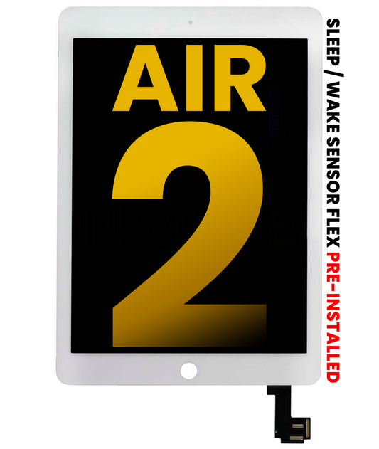 LCD Assembly With Digitizer For iPad Air 2 (Sleep / Wake Sensor Flex Pre-Installed) (Refurbished) (White)