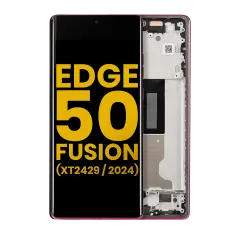 OLED Assembly With Frame For Motorola Moto Edge 50 Fusion 5G (XT2429 / 2024) (Refurbished) (Hot Pink)
