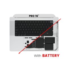 Top Case with Battery and Keyboard (ANSI US) For MacBook Pro 16" A2485 (2021) (Used OEM Pull: Grade A) (Silver)