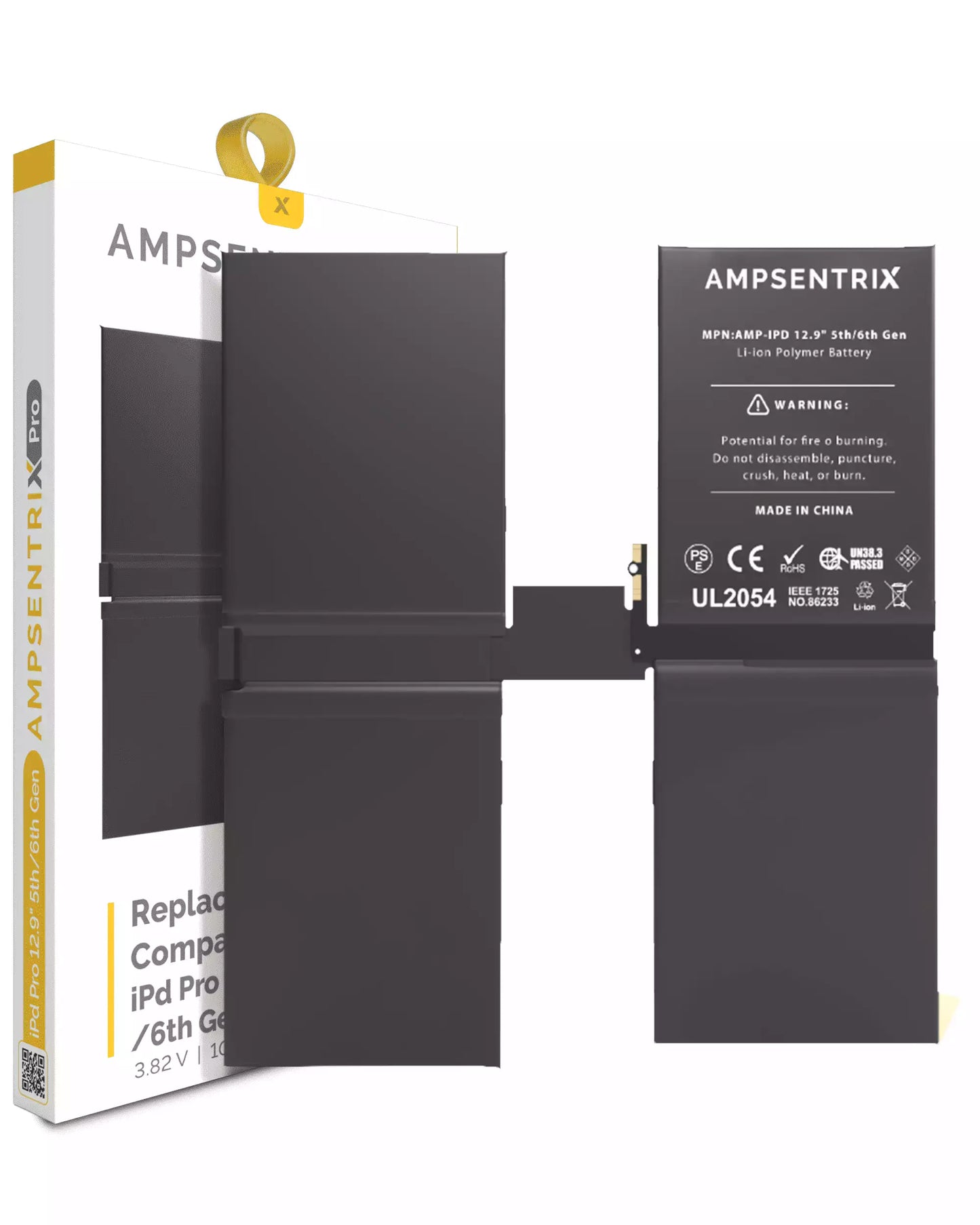 Replacement Battery For iPad Pro 12.9" 5th Gen (2021) / 6th Gen (2022) (AmpSentrix Pro)