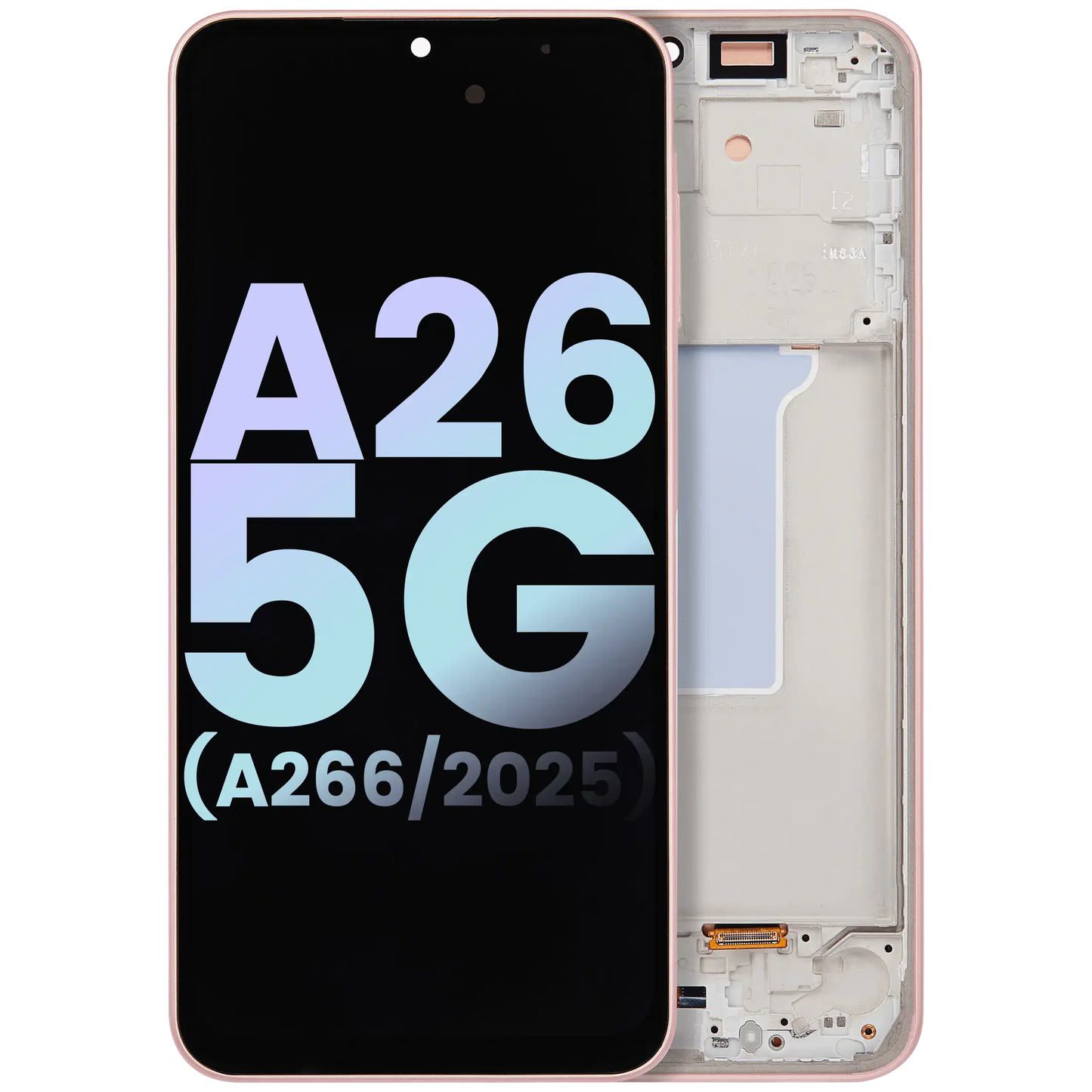 OLED Assembly With Frame Compatible For Samsung Galaxy A26 5G (A266 / 2025) (Service Pack) (Peach Pink)