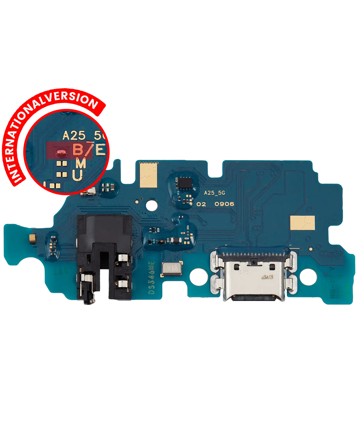 Charging Port Board With Headphone Jack For Samsung Galaxy A25 (A256 / 2023) (International Version) (Premium)