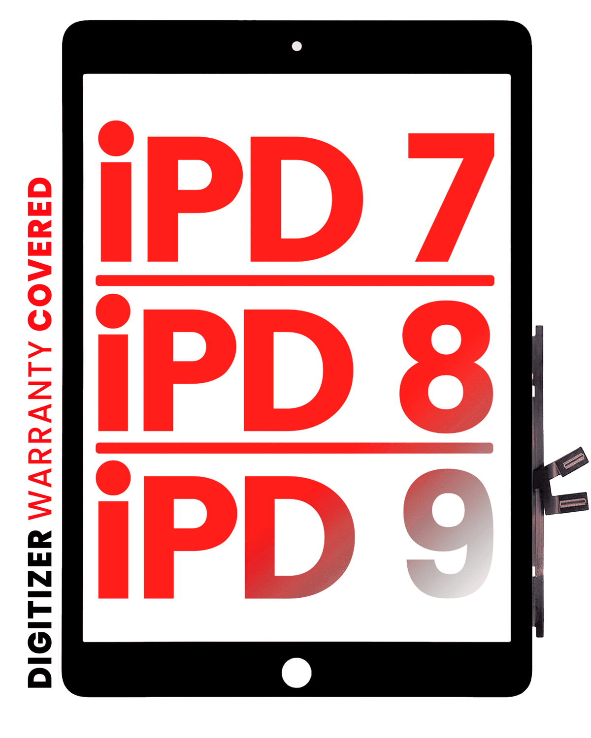 Digitizer For iPad 7 (2019) / iPad 8 (2020) / iPad 9 (2021) (Aftermarket Pro: XO7) (Black)