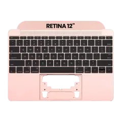 Top Case with Keyboard (ANSI US) and Microphone For MacBook 12" A1534 (2016-2017) (OEM New) (Rose Gold)