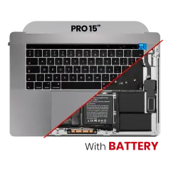 Top Case with Battery and Keyboard (ISO UK) For MacBook Pro 15" A1990 (2018-2019) (Space Gray)