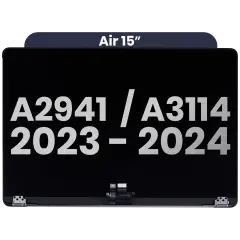 Complete LCD Display Assembly For MacBook Air 15" (A2941 / Mid 2023) / Air 15" (A3114 / Mid 2024) (Used OEM Pull: Grade B) (Midnight)