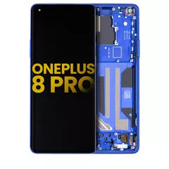 OLED Assembly With Frame For OnePlus 8 Pro (Refurbished) (Ultramarine Blue)