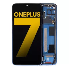 OLED Assembly With Frame For OnePlus 7 (Refurbished) (Mirror Blue)