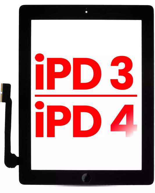 Digitizer For iPad 3 / iPad 4 (Home Button Pre-Installed For iPad 3) (Aftermarket Plus) (Black)