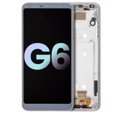 LCD Assembly With Frame For LG G6 (Genuine OEM) (Ice Platinum Silver)