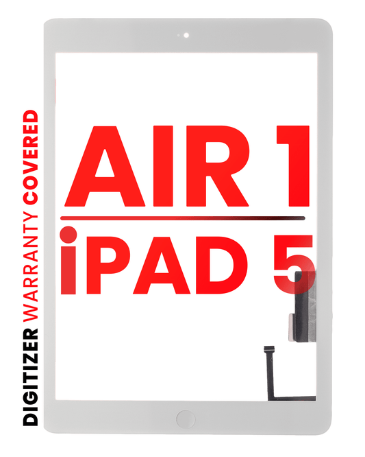 Digitizer For iPad Air 1 / iPad 5 (2017) (Home Button Pre-Installed For iPad Air 1) (Aftermarket Pro: XO7) (White)
