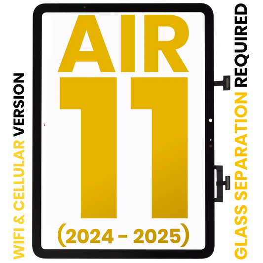 Digitizer For iPad Air 11" (2024) / Air 11" (2025) (Glass Separation Required) (Premium) (WiFi / Cellular) (Black)