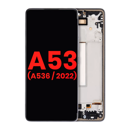 OLED Assembly With Frame For Samsung Galaxy A53 5G (A536 / 2022) (6.36") (Aftermarket Plus) (Black)
