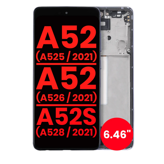 OLED Assembly With Frame For Samsung Galaxy A52 4G (A525 / 2021) / A52 5G (A526 / 2021) / A52S 5G (A528 / 2021) (6.46") (Aftermarket Plus) (Awesome Purple)