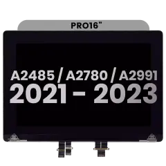 Complete LCD Display Assembly For MacBook Pro 16" A2485 (2021) Pro / Max / A2780 (2023) (Used OEM Pull: Grade A) (Space Gray)