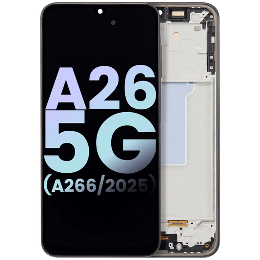 OLED Assembly With Frame Compatible For Samsung Galaxy A26 5G (A266 / 2025) (Service Pack) (Black)