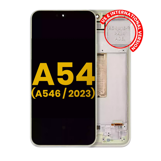 OLED Assembly With Frame For Samsung Galaxy A54 5G (A546 / 2023) (US & International Version) (Refurbished) (Lime)