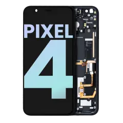 OLED Assembly With Frame For Google Pixel 4 (Genuine OEM) (Clearly White Power Button)