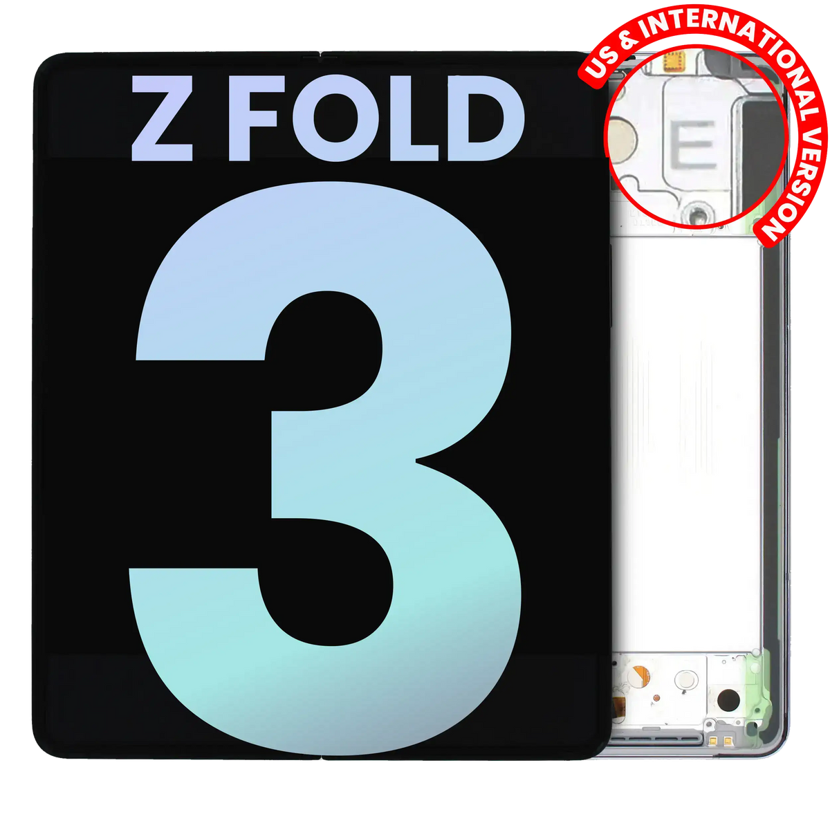Inner OLED Assembly With Frame For Samsung Galaxy Z Fold 3 5G (US & International) (Service Pack) (Phantom Silver)