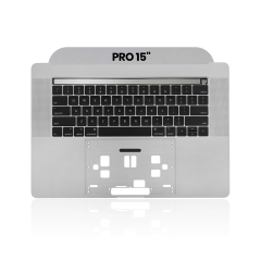 Top Case with Keyboard (ANSI US) For MacBook Pro 15" A1990 (2018-2019) (Used OEM Pull: Grade B/C) (Silver)