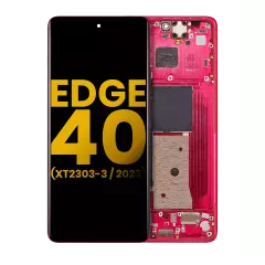 OLED Assembly With Frame For Motorola Moto Edge 40 (XT2303-3 / 2023) (Refurbished) (Viva Magenta)