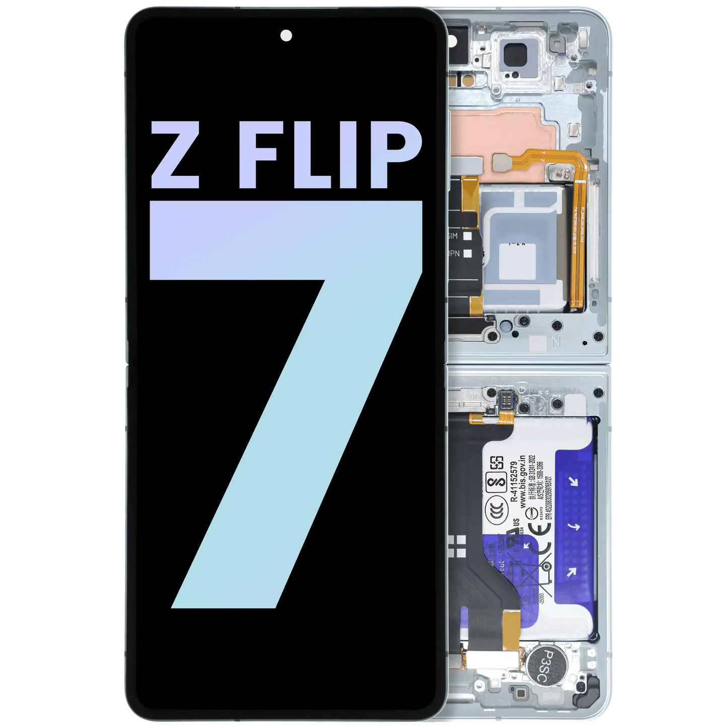 Inner OLED Assembly With Frame For Samsung Galaxy Z Flip 7 5G (US & International) (Service Pack) (Mint)