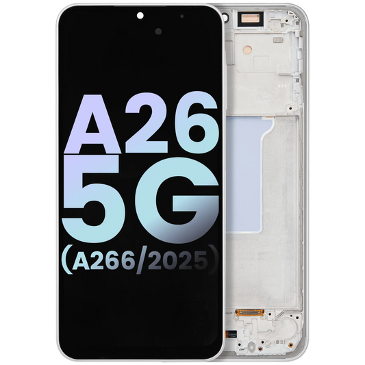 OLED Assembly With Frame Compatible For Samsung Galaxy A26 5G (A266 / 2025) (Service Pack) (White)