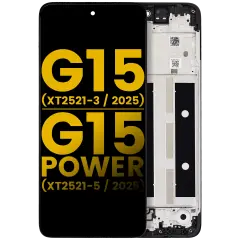 LCD Assembly With Frame For Motorola Moto G15 (XT2521-3 /2025) / G15 Power (XT2521-5 /2025) (Refurbished) (All Colors)