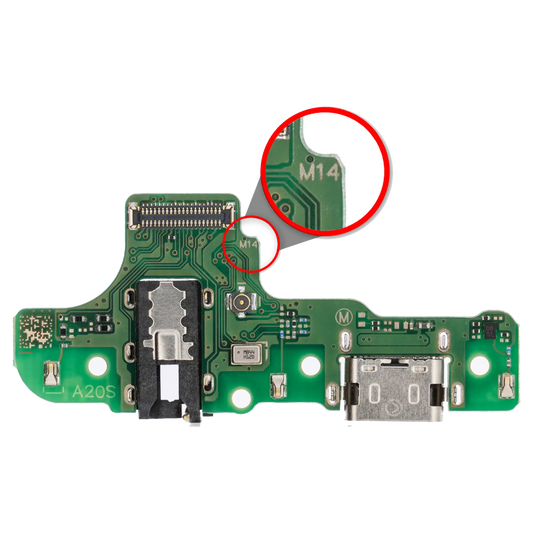 Charging Port With Board For Samsung Galaxy A20s (A207M / 2019) (M14) (International Version) (Aftermarket Plus)