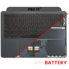 Top Case with Battery and Keyboard (ANSI US) For MacBook Air 13" A3113 (Used OEM Pull: Grade B) (Midnight)