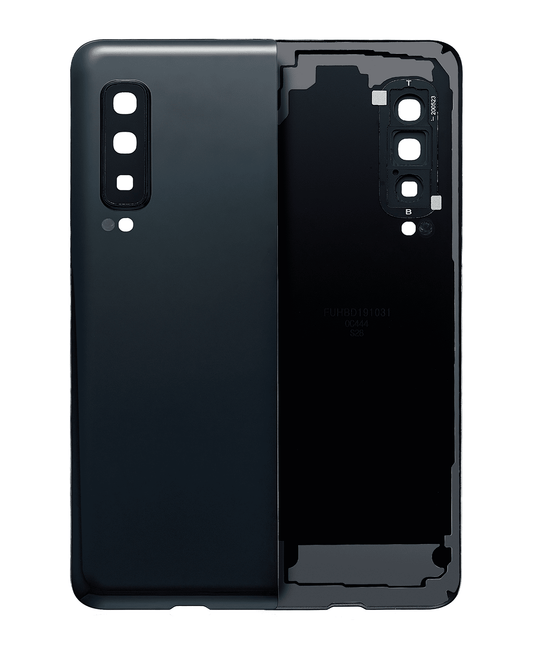 Back Cover Glass With Camera Lens For Samsung Galaxy Fold 4G (F900) (Aftermarket Plus) (Cosmos Black)