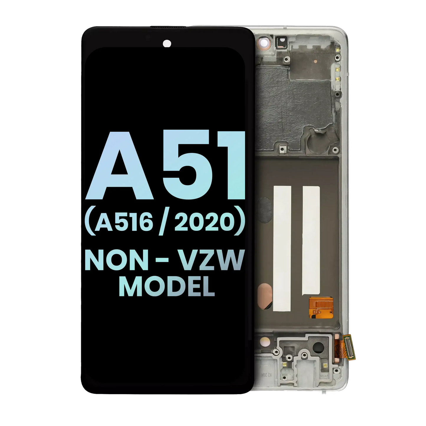 OLED Assembly With Frame For Samsung Galaxy A51 5G (A516 / 2020) (Non-Verizon 5G UW Frame) (Service Pack) (Prism Cube White)