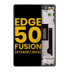 OLED Assembly With Frame For Motorola Moto Edge 50 Fusion 5G (XT2429 / 2024) (Refurbished) (Forest Blue)