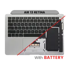 Top Case with Battery and Keyboard (ANSI US) For MacBook Air 13" A1932 (2018-2019) (Used OEM Pull: Grade B) (Space Gray)