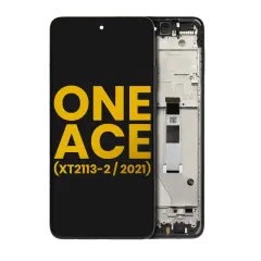 LCD Assembly With Frame For Motorola One 5G Ace (XT2113-2 / 2021) (Refurbished) (Volcanic Gray)