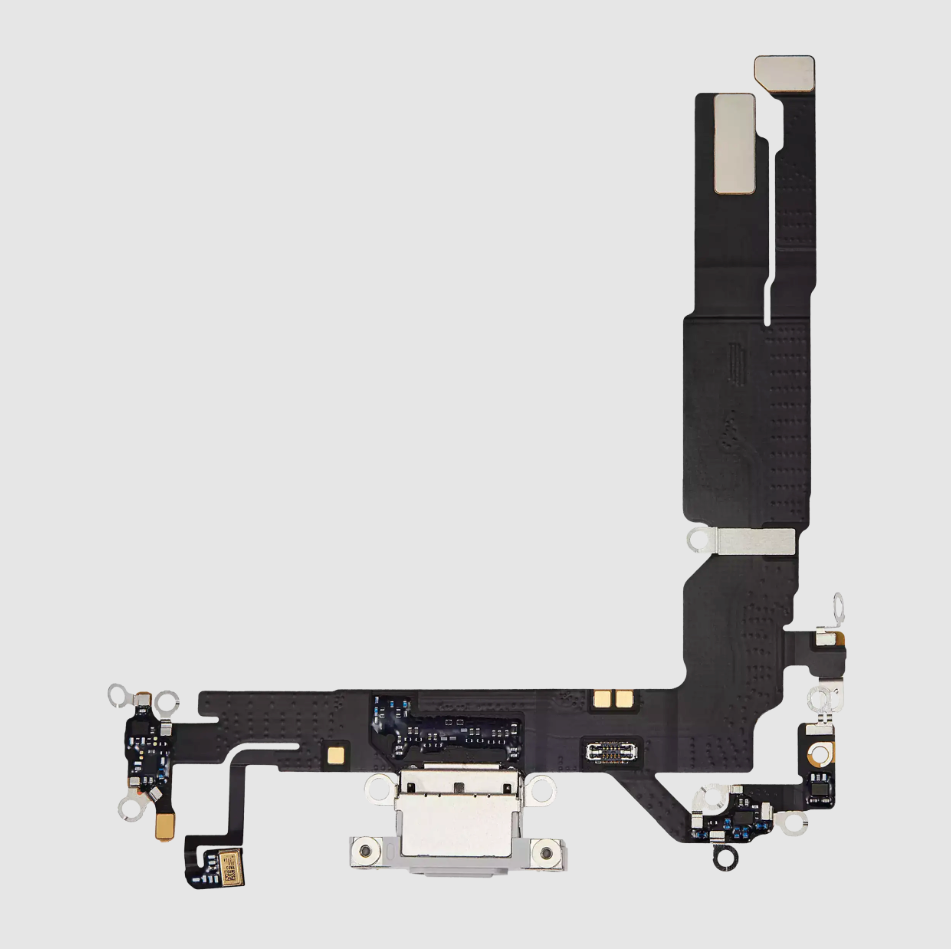 Charging Port Flex Cable For iPhone 16 (Premium) (White)