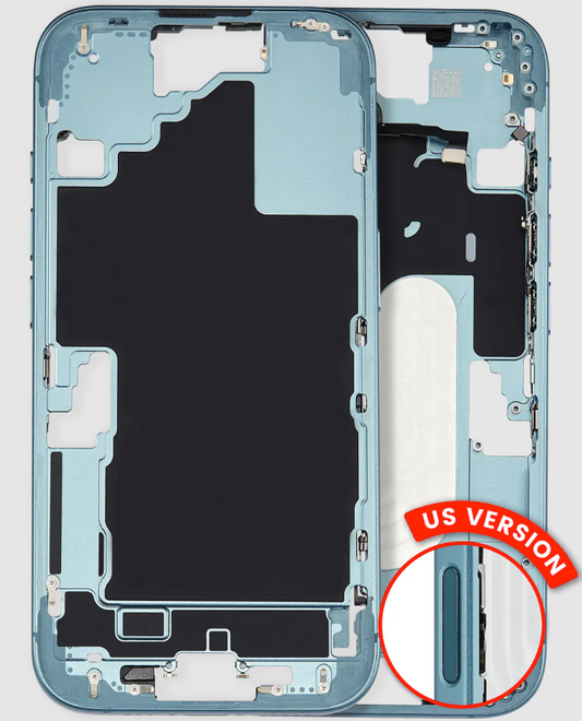 Mid-Frame Housing W/ Small Parts For iPhone 16 (US Version) (Used OEM Pull: Grade A) (Teal)