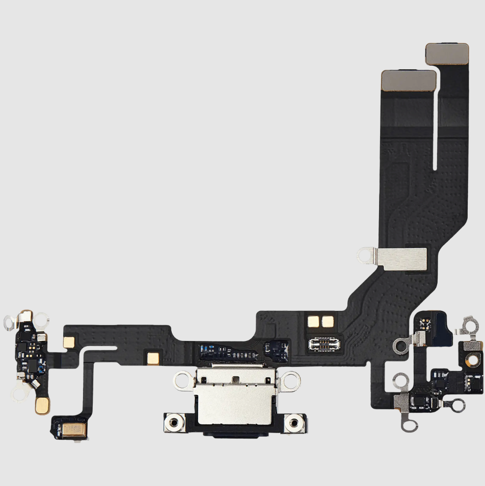 Charging Port Flex Cable For iPhone 16e (Premium) (Black)