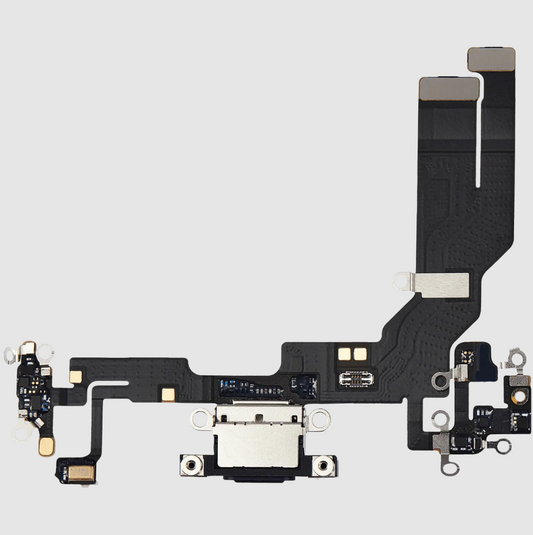 Charging Port Flex Cable For iPhone 16e (Premium) (Black)