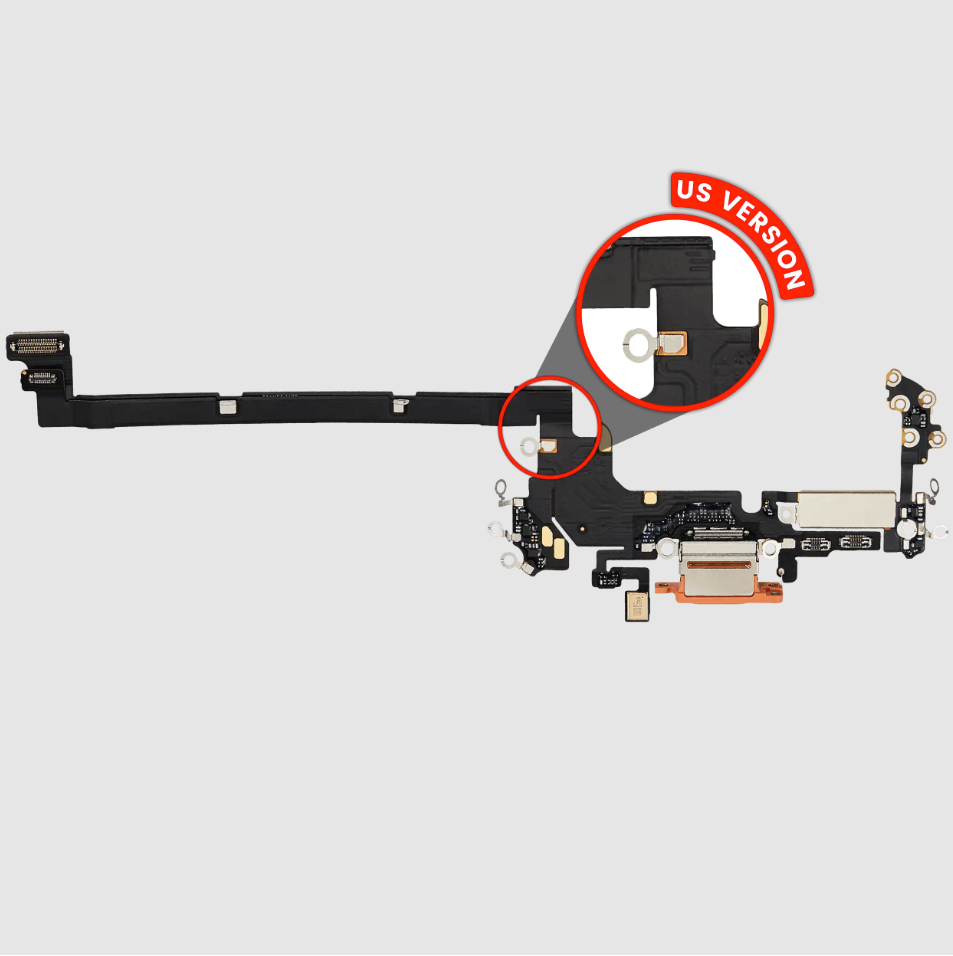 Charging Port Flex Cable Compatible For iPhone 17 Pro (Premium) (US Version) (Cosmic Orange)