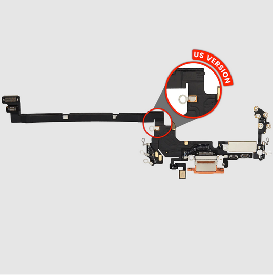 Charging Port Flex Cable Compatible For iPhone 17 Pro (Premium) (US Version) (Cosmic Orange)