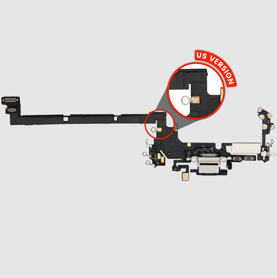 Charging Port Flex Cable Compatible For iPhone 17 Pro (Premium) (US Version) (Deep Blue)