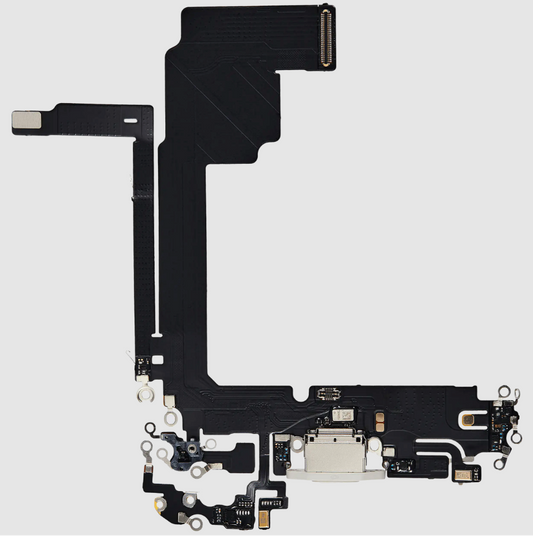 Charging Port Flex Cable For iPhone 15 Pro Max (Aftermarket Plus) (White Titanium)