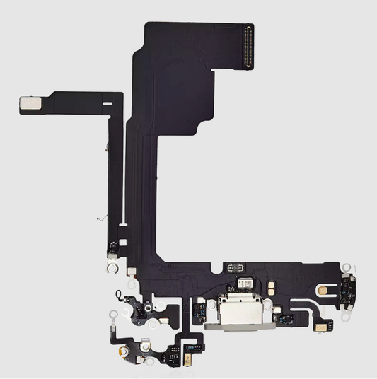Charging Port Flex Cable For iPhone 15 Pro (Premium) (White Titanium)